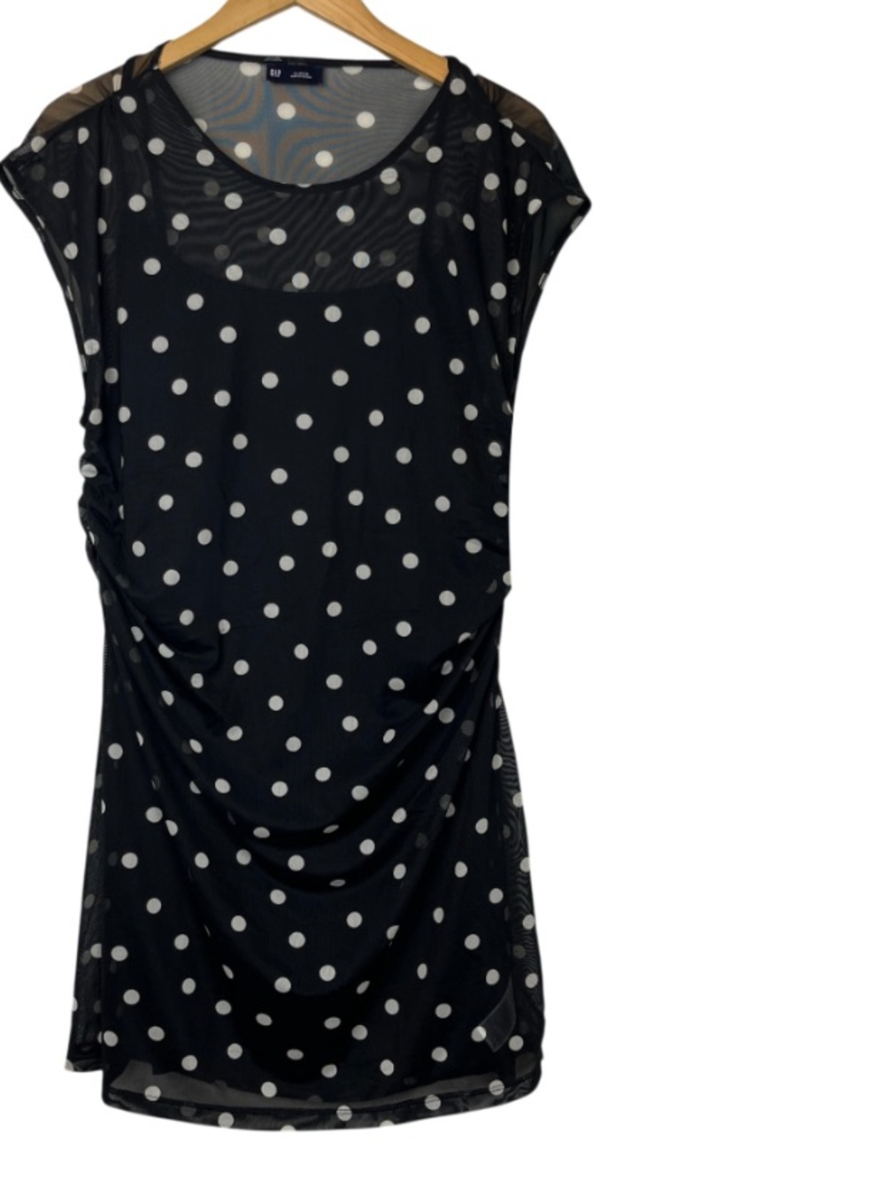 Gap B&W Polka Dot Mesh Mini Dress